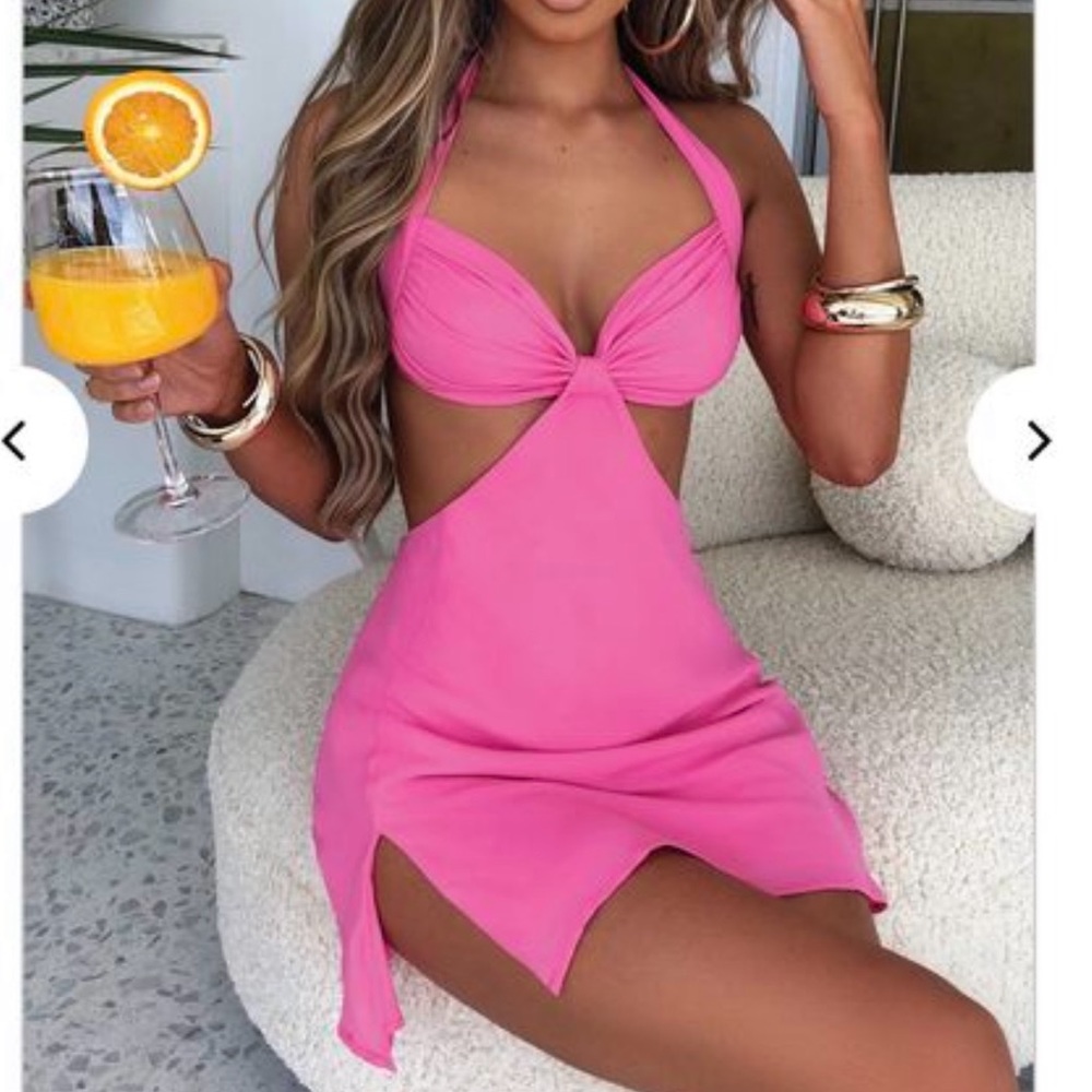 Pink mini dress